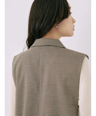 earth music&ecology テーラードジレ Check Brown