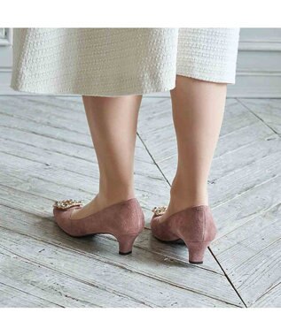 Riz raffinee <Riz raffinee>ビジューバックルパンプス ピンクスエード