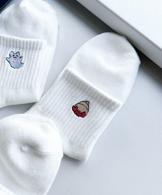 WEGO アニマル刺繍アンクル底パイルソックス 柄2