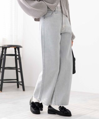 WEGO ウォッシュドカラーストレートパンツ ライトグレー