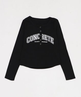 WEGO キーネックロゴトップ ブラック