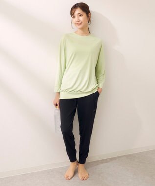 OP／FILA 【Kappa】フィットネスウェア 上下セット 長袖Ｔシャツ＋ロングパンツ ライトグリーン