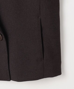 自由区 S 【セットアップ対応】リネンライクシンセティックショート ジャケット ダークブラウン