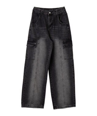 WEGO ヴィンテージウォッシュカーゴデニム ブラック