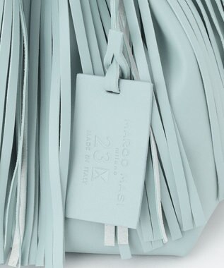 23区 【CLASSY.6月号掲載】MARCO MASI レザーフリンジ ミニ巾着 バッグ スカイブルー系