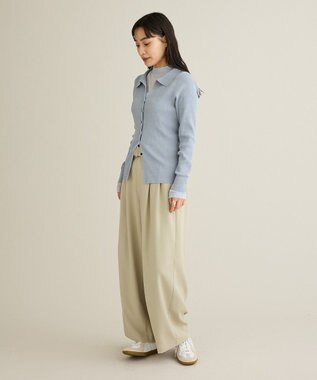 CRAFT STANDARD BOUTIQUE ハイウェストベルトワイドパンツ Light Beige