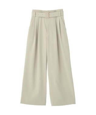 CRAFT STANDARD BOUTIQUE ハイウェストベルトワイドパンツ Light Beige