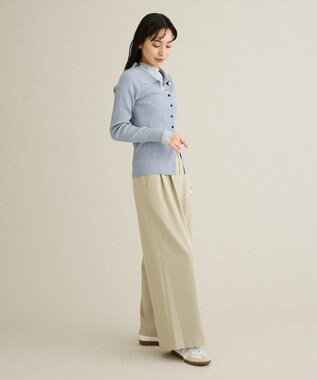 CRAFT STANDARD BOUTIQUE ハイウェストベルトワイドパンツ Light Beige