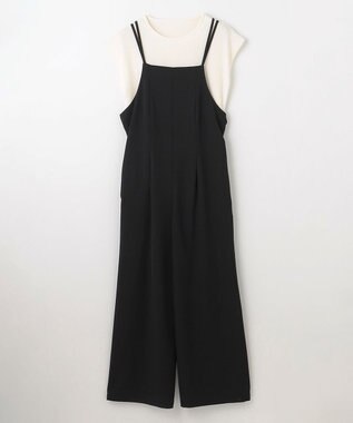 ANY 【2SET/洗濯機可】プルオーバー×キャミサロペットセット ブラック