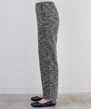 Tiaclasse ラメツイードワイドストレートパンツ オフブラック