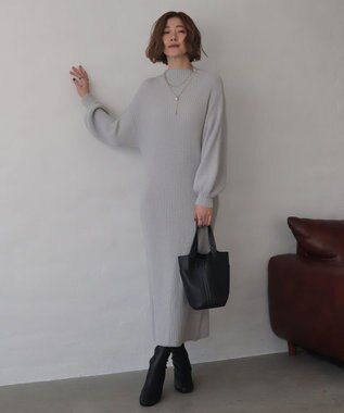 WEGO 【WEB限定/2025年秋冬新作】ニットワンピース グレー