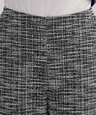 Tiaclasse ラメツイードワイドストレートパンツ オフブラック