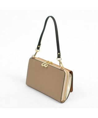 UNBILLION カシュカシュ cachecache / WEB限定カラーコンビウォレットショルダーバッグ キャメル