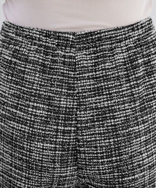 Tiaclasse ラメツイードワイドストレートパンツ オフブラック