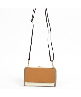UNBILLION カシュカシュ cachecache / WEB限定カラーコンビウォレットショルダーバッグ キャメル