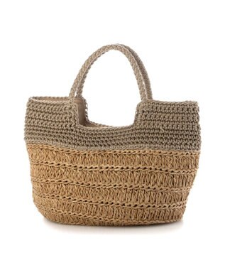 UNBILLION カシュカシュ cachecache / 切り替え柄編みミニトート カゴバッグ