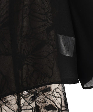 YECCA VECCA 【2点SET】フラワー柄スパンコール刺繍ドレス Ivory