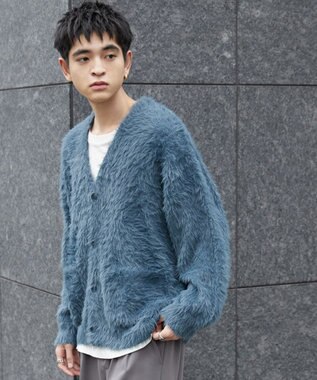 WEGO 【ユニセックス着用ITEM】フェザーカーディガン ブルー