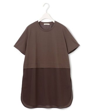 ICB L 【人気のため新色追加・UVケア・洗える】シアージャージーコンビ カットソー チョコレート系