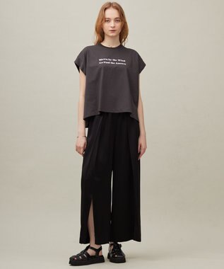 23区 【SACRA】フォールデッドライン ロゴカットソー チャコールグレー系