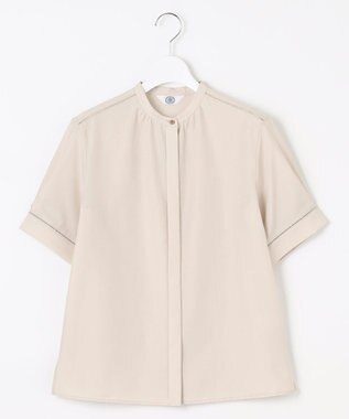 J.PRESS LADIES 【洗える・イージーケア】ライトタンブラー バンドカラー ブラウス ベージュ系