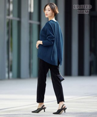 ICB L 【WEB限定】ファインメリノバルキー プルオーバー マリンブルー系