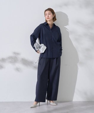 YECCA VECCA イージーケアオーバーシャツ Navy