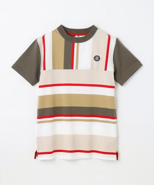 J.PRESS KIDS 【140-170cm】50/2 マルチボーダー Tシャツ カーキ系1