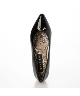MODE ET JACOMO <carino>【レイン対応】中敷きデザインバレエシューズ ブラックエナメル