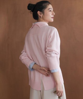 組曲 S ウールカシミヤミックス ロールネックニット ピンク系