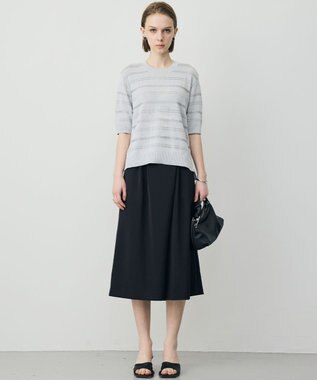 ICB L ルレックスパターン ニットプルオーバー シルバー