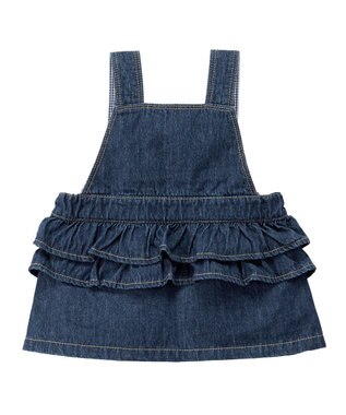 MIKI HOUSE HOT BISCUITS 【70-100cm】 デニムジャンパースカート インディゴブルー