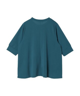 Green Parks ぽこぽこ７分袖カットプルオーバー Blue Green