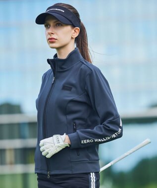 ZERO HALLIBURTON 【洗える】超軽量ブルゾン 82748 保温 ストレッチ セットアップ可能 ジャージ スウェット ゴルフ ZHG-W10b ブラック