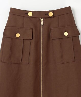 GRACE CONTINENTAL バイカラージップスカート ブラウン