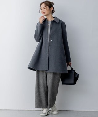 組曲 ショートビーバー ステンカラー コート グレー系