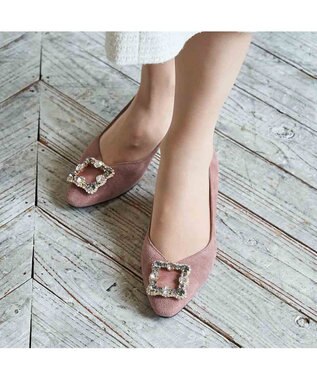 Riz raffinee <Riz raffinee>ビジューバックルパンプス ピンクスエード