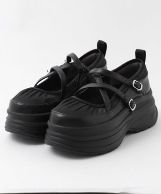 WEGO 2way厚底ストラップシューズ ブラック