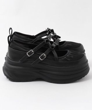 WEGO 2way厚底ストラップシューズ ブラック