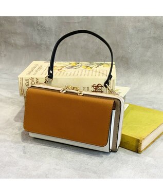 UNBILLION カシュカシュ cachecache / WEB限定カラーコンビウォレットショルダーバッグ キャメル