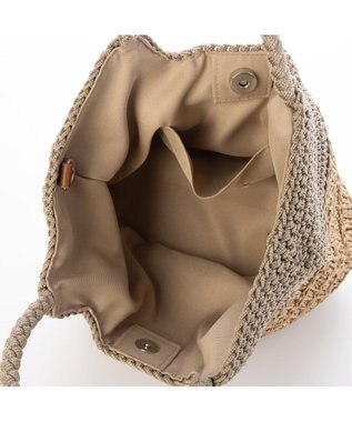 UNBILLION カシュカシュ cachecache / 切り替え柄編みミニトート カゴバッグ オーク