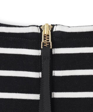 UNFILO バックZIP ボーダーT ブラック×オフ