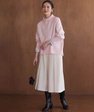 組曲 S ウールカシミヤミックス ロールネックニット ピンク系