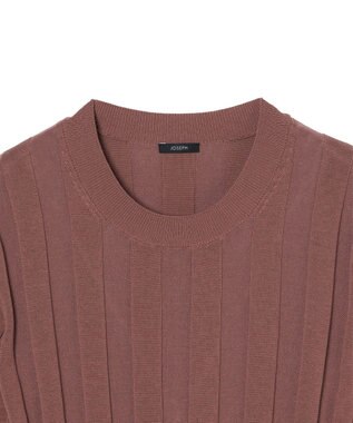 JOSEPH 【WEB&OUTLET限定・洗える】コットンシルクリブ　ラウンドネックニットティー Frozen Mocha