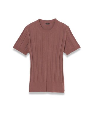 JOSEPH 【WEB&OUTLET限定・洗える】コットンシルクリブ　ラウンドネックニットティー Frozen Mocha