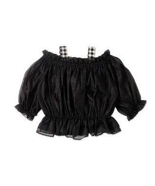 WEGO 【２点セット】キャミSETオーガンジーオフショルブラウス ブラック