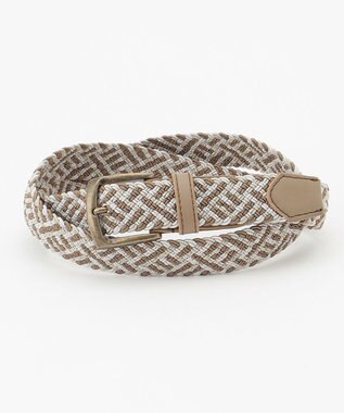 JOSEPH ABBOUD 【伸びる】ライトミックスメッシュベルト アイボリー系