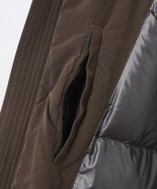 JOSEPH ABBOUD MOUNTAIN 【サスティナブル/ECO撥水/ECOファー/９ポケット】ナイロンピーチダウンコート ダークブラウン系