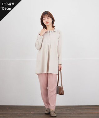 Tiaclasse L 【おのののかさん着用】とろみカラーテーパードパンツ ピンク