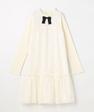 組曲 KIDS 【150-160㎝】スノウレースワンピース オフホワイト